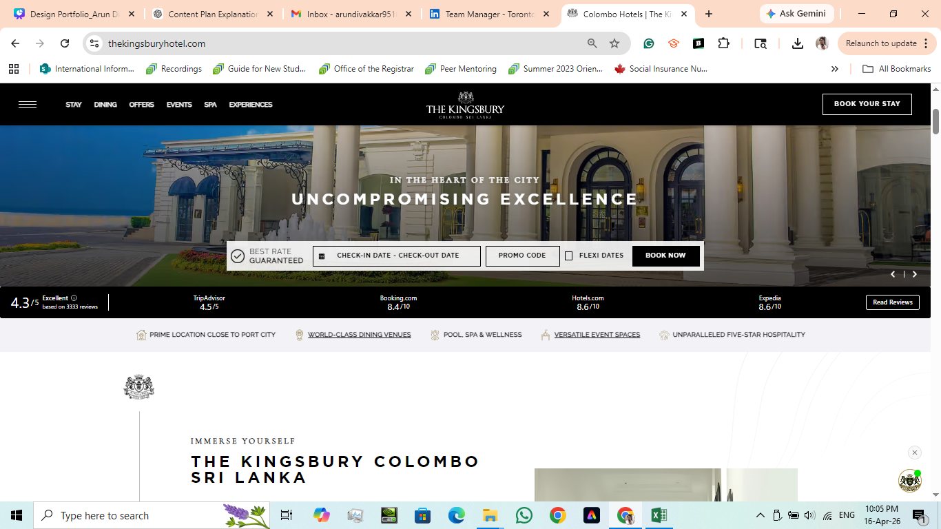 The Kingsbury Colombo Kingsbury Website Redesign